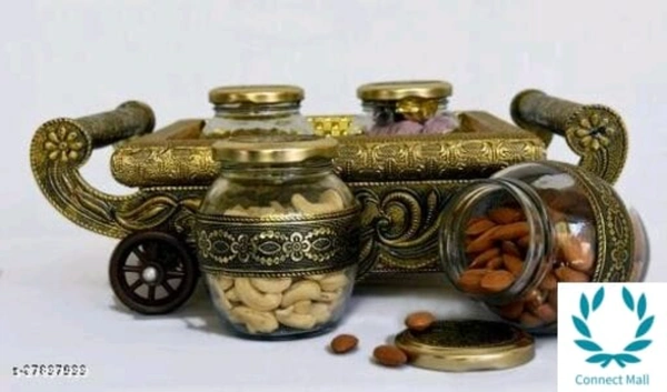 VNS Tray and Jar Wooden Tray and Jar Set - Tray And  Jar